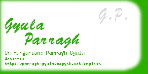 gyula parragh business card